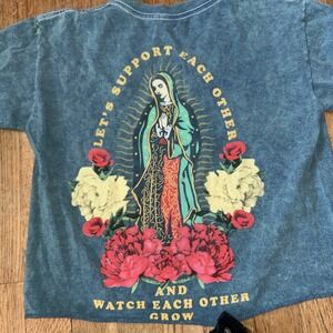 Virgin Mary Cut Off‎ Shirt Distressed Let's Support Each Other T Shirt
